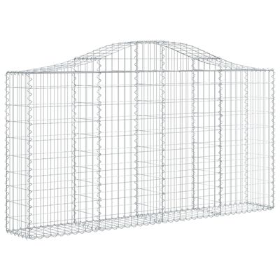 vidaXL Cestos gabião arqueados 6pcs 200x30x100/120cm ferro galvanizado