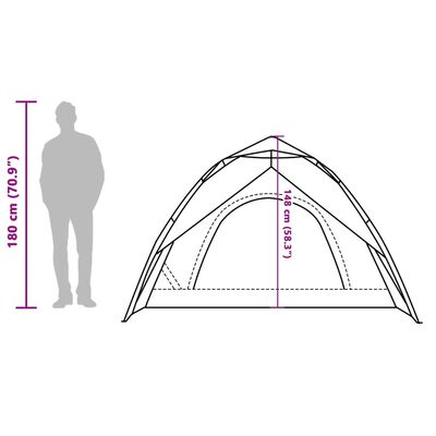 vidaXL Tenda campismo cúpula 3 pessoas libertação rápida cinza/laranja