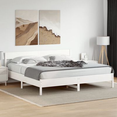 vidaXL Cama sem colchão 180x200 cm madeira de pinho maciça branco