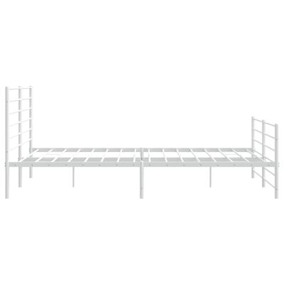 vidaXL Estrutura de cama com cabeceira e pés 180x200 cm metal branco