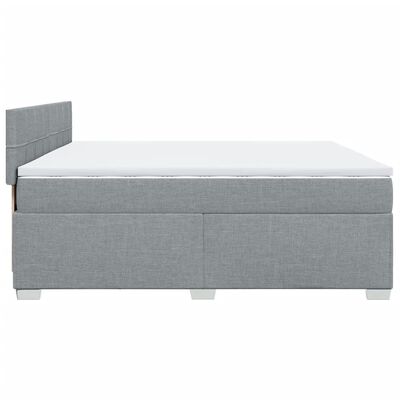 vidaXL Cama com molas/colchão 200x200 cm tecido cinza-claro