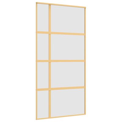 vidaXL Porta deslizante 102,5x205 cm vidro ESG fosco/alumínio dourado