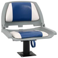 vidaXL 2 pcs conjunto assento barco dobrável 48x51x41 cm azul e branco