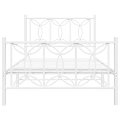 vidaXL Estrutura de cama com cabeceira e pés 100x200 cm metal branco