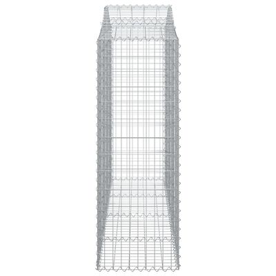 vidaXL Cesto gabião arqueado 200x50x140/160 cm ferro galvanizado