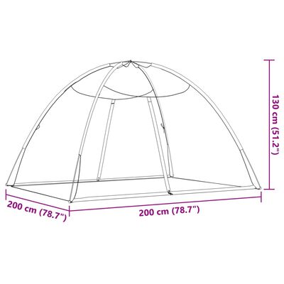 vidaXL Rede mosquiteira com portas malha 220 200x150x140 cm preto