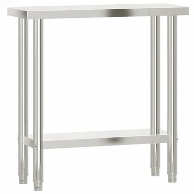 vidaXL Mesa de trabalho para cozinha 82,5x30x85 cm aço inoxidável