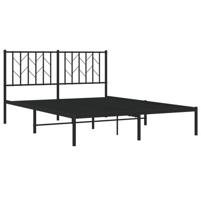 vidaXL Estrutura de cama com cabeceira 140x200 cm metal preto