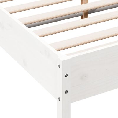 vidaXL Cama sem colchão 120x190 cm madeira de pinho maciça branco