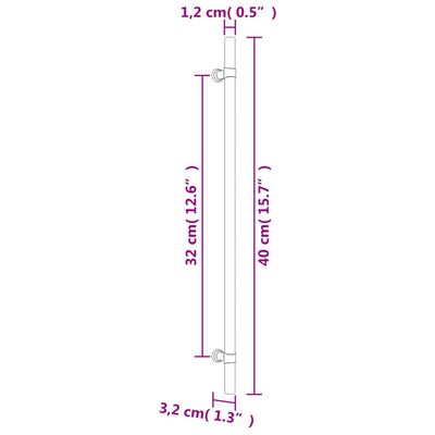 vidaXL Puxadores para móveis 20 pcs 320 mm aço inoxidável bronze