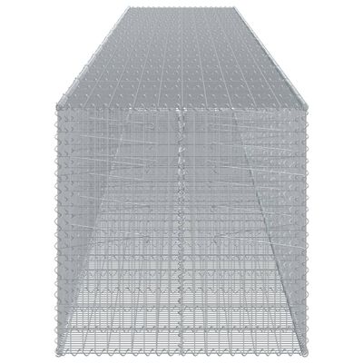 vidaXL Cesto gabião com cobertura 1150x100x100 cm ferro galvanizado