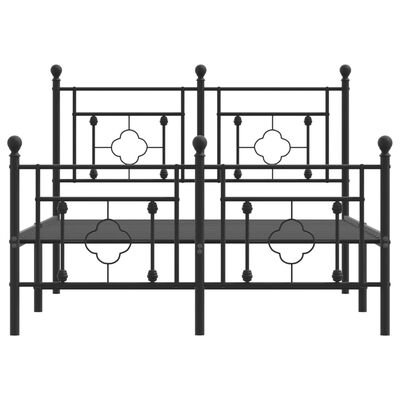 vidaXL Estrutura de cama com cabeceira e pés 120x200 cm metal preto