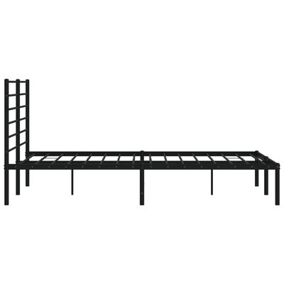 vidaXL Estrutura de cama com cabeceira 135x190 cm metal preto