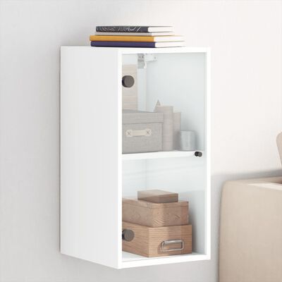 vidaXL Armário de parede c/ portas de vidro 35x37x68,5 cm branco