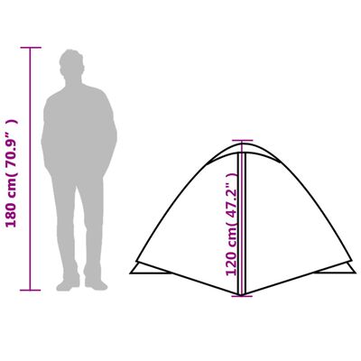 vidaXL Tenda de campismo cúpula para 3 pessoas impermeável verde