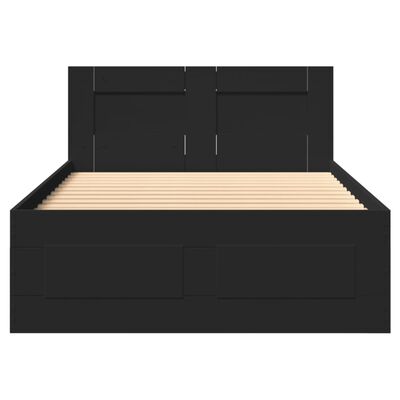 vidaXL Estrutura cama cabeceira 75x190 cm derivados de madeira preto