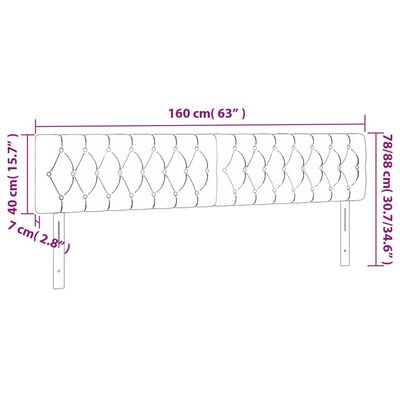 vidaXL Cabeceira de cama 2 pcs tecido 80x7x78/88 cm creme