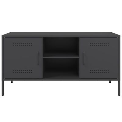 vidaXL Móvel de TV 100,5x39x50,5 cm aço preto