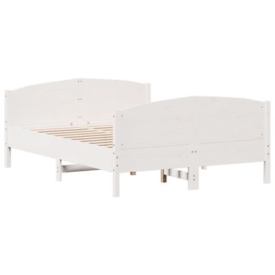 vidaXL Cama sem colchão 120x200 cm madeira de pinho maciça branco