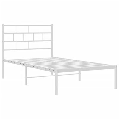 vidaXL Estrutura de cama com cabeceira 90x190 cm metal branco