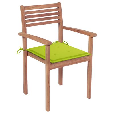 vidaXL Cadeiras jardim c/ almofadões verde brilhante 2 pcs teca maciça