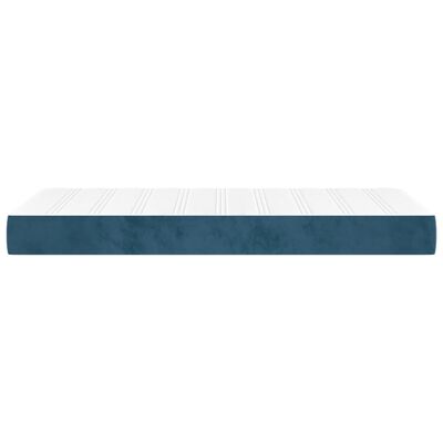 vidaXL Colchão de molas ensacadas 100x200x20 cm veludo azul-escuro