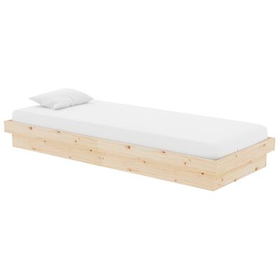 vidaXL Estrutura cama pequena solteiro 75x190 cm madeira maciça