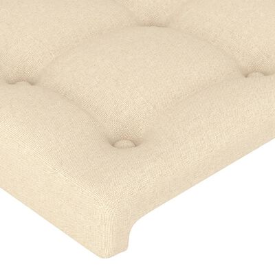 vidaXL Cabeceira de cama c/ abas tecido 83x23x78/88 cm creme