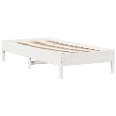 vidaXL Cama sem colchão 90x200 cm madeira de pinho maciça branco