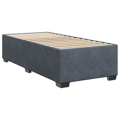 vidaXL Cama com molas/colchão 90x190 cm veludo cinza-escuro