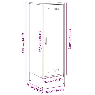 vidaXL Aparador alto 36x39x113 cm aço verde azeitona