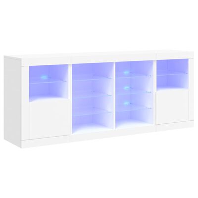 vidaXL Aparador com luzes LED 163x37x67 cm branco