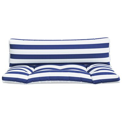 vidaXL Almofadões p/ paletes 2 pcs tecido oxford riscas azul/branco