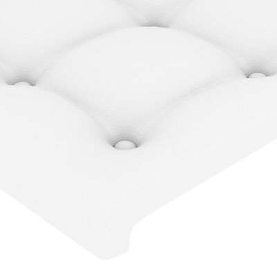 vidaXL Cabeceira cama c/ abas couro artificial 183x16x78/88 cm branco