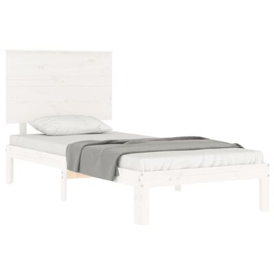 vidaXL Estrutura de cama com cabeceira 90x200 cm madeira maciça