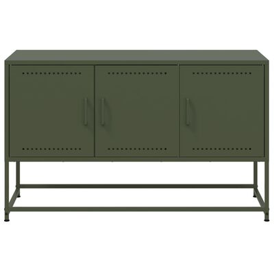 vidaXL Móvel de TV 100,5x39x60,5 aço verde azeitona