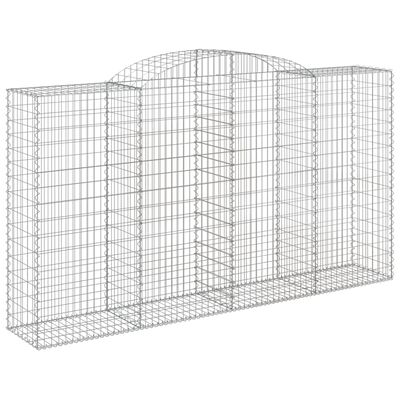 vidaXL Cestos gabião arqueados 17 pcs 300x50x160/180 ferro galvanizado