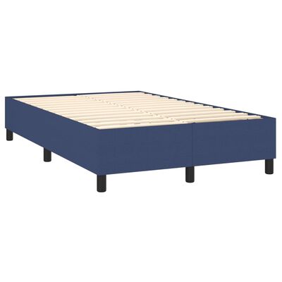 vidaXL Cama box spring c/ colchão e LED 120x200 cm tecido azul