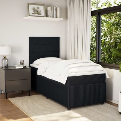 vidaXL Cama com molas/colchão 90x190 cm veludo preto