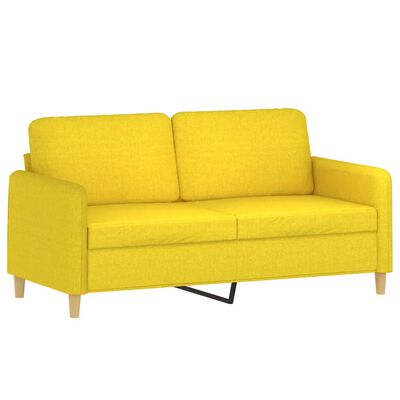 vidaXL 2 pcs conjunto de sofás com almofadas tecido amarelo-claro