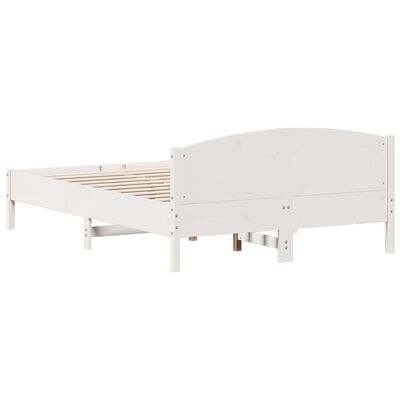 vidaXL Cama sem colchão 140x200 cm madeira de pinho maciça branco