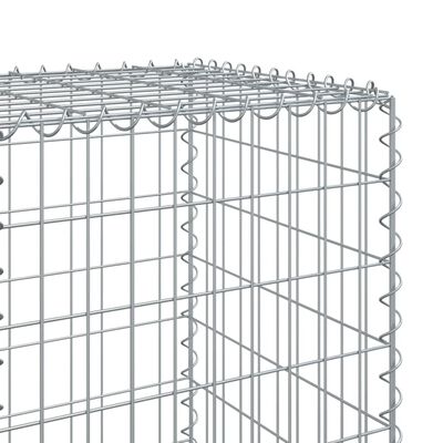 vidaXL Cesto gabião com cobertura 1200x50x150 cm ferro galvanizado