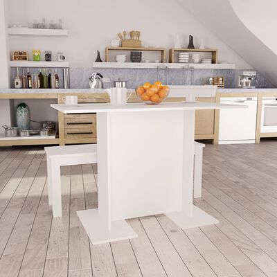 vidaXL Mesa de jantar 110x60x75 cm derivados de madeira branco