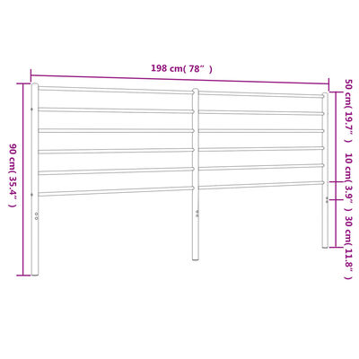 vidaXL Cabeceira de cama 193 cm metal branco