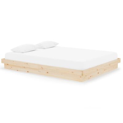 vidaXL Estrutura de cama king 150x200 cm madeira maciça