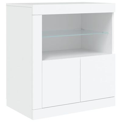 vidaXL Aparador com luzes LED 202x37x67 cm branco