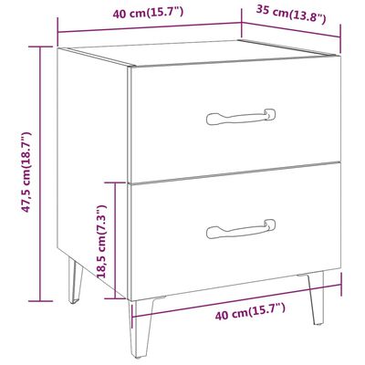 vidaXL Mesa de cabeceira 40x35x47,5 cm cor carvalho fumado