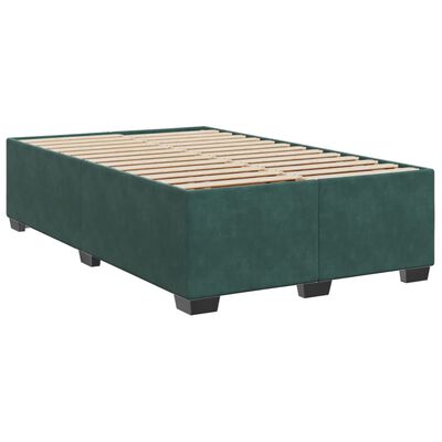 vidaXL Cama boxspring com colchão 120x200 cm veludo verde-escuro