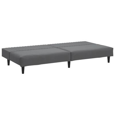 vidaXL Sofá-cama de 2 lugares veludo cinzento-escuro