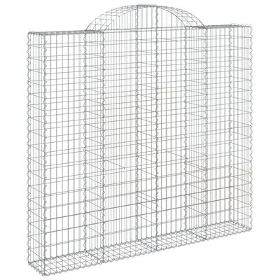 vidaXL Cestos gabião arqueados 15 pcs 200x50x180/200 ferro galvanizado